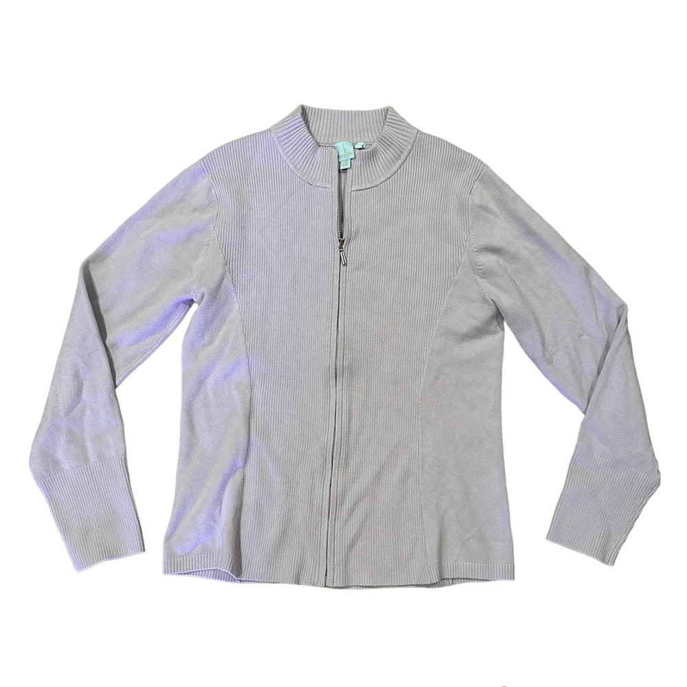 SHU SHU lilac knitted zip-up sweater